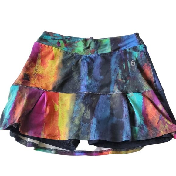 Dona Jofit Colorful Paint Abstract Golf Tennis Tiered Skort - Picture 9 of 16